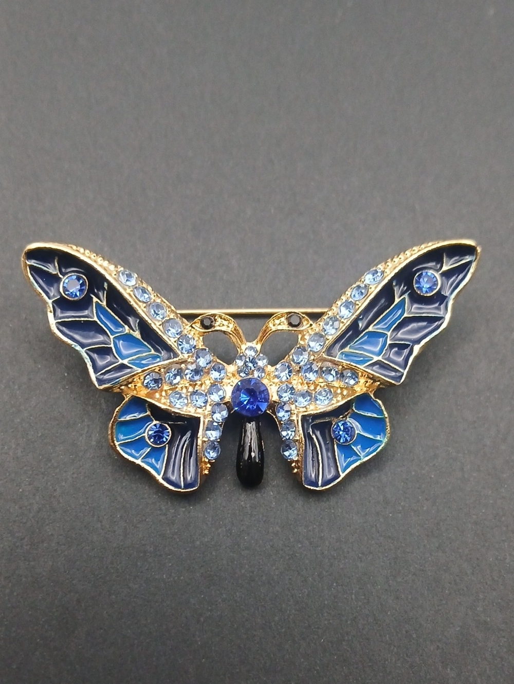 Blue Butterfly Rhinestone Brooch Fashion Jewelry